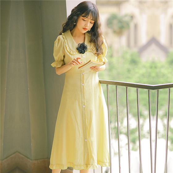 法式轻奢小众桔梗裙,法式复古风桔梗裙