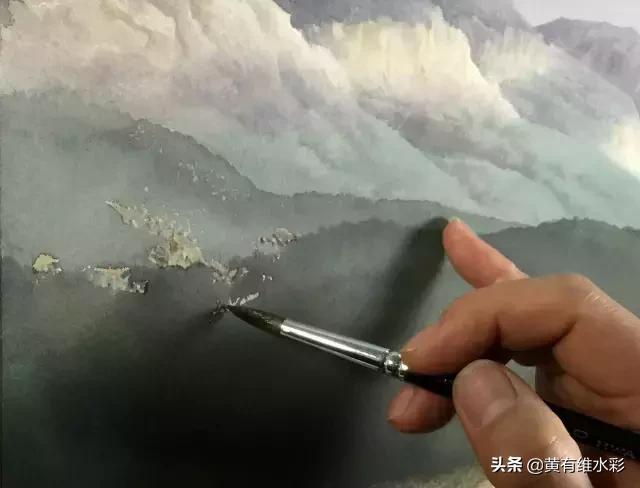 水彩画山风景入门,远山画法入门教程