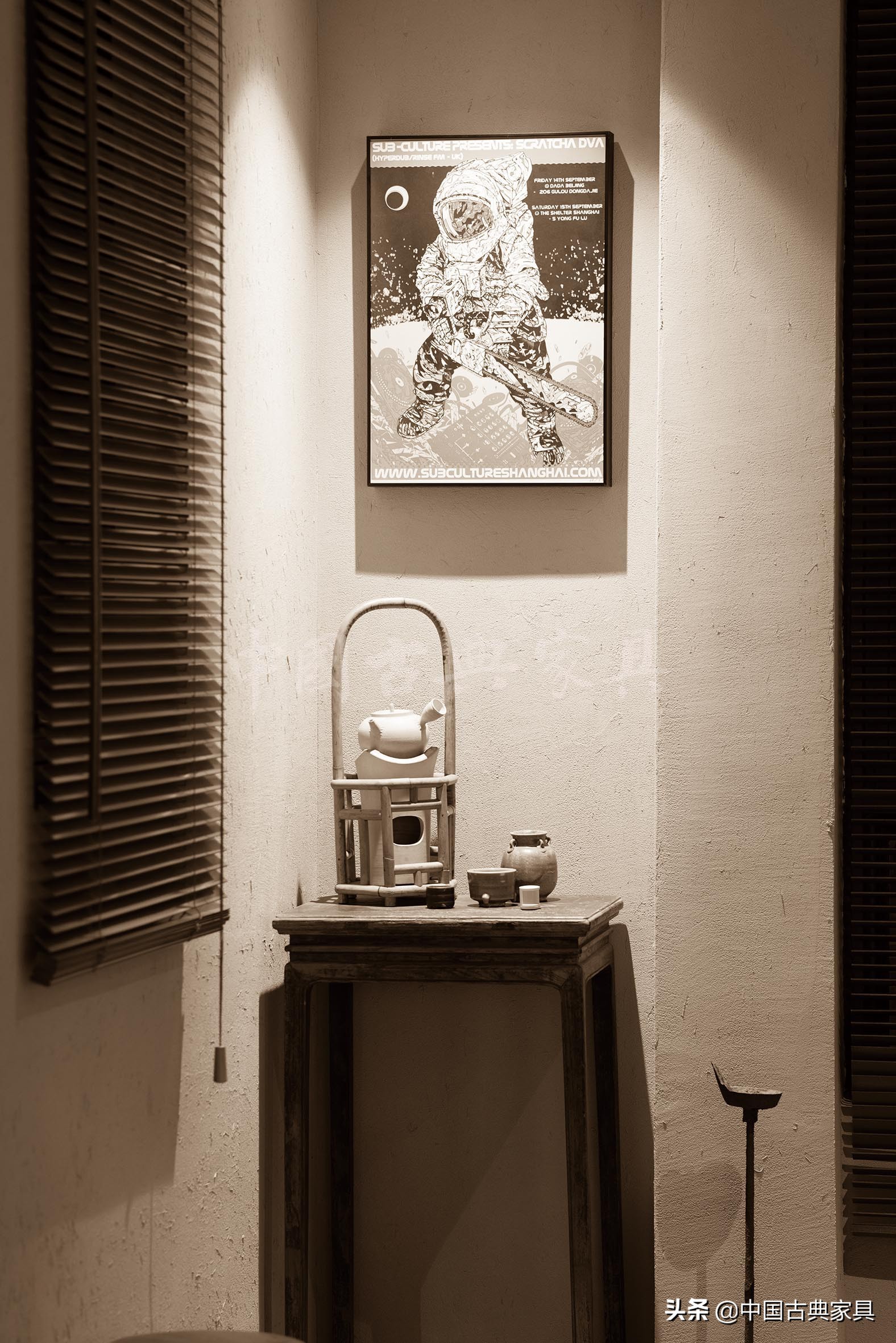 中式茶室禅意家具,民宿中式茶室家具设计