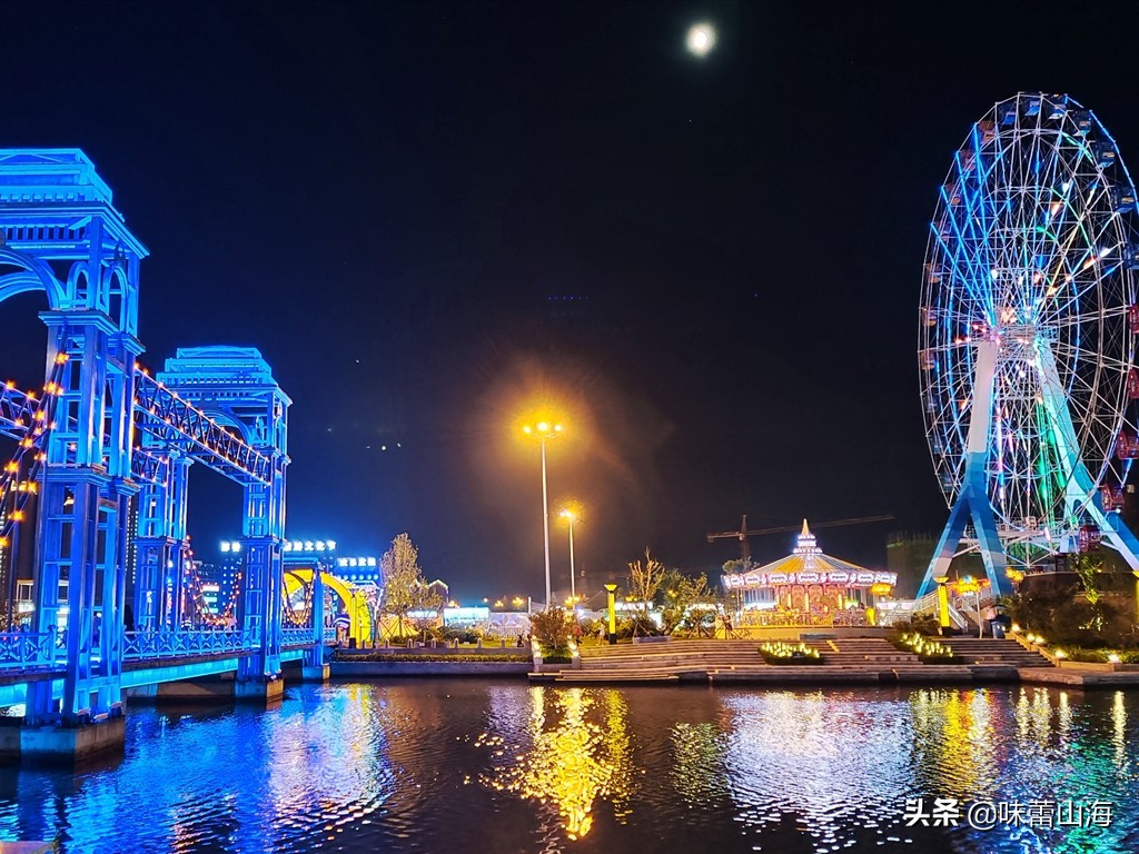 威海那香海海边夜景风景,威海最美夜景攻略