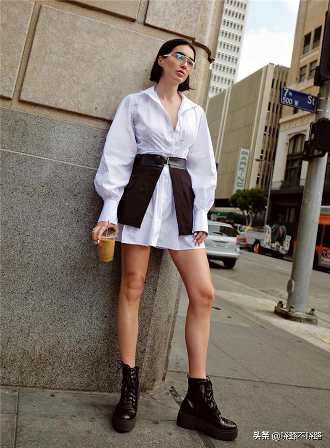 衬衫式小白裙气质高级显瘦,最近很火的高级感裙子