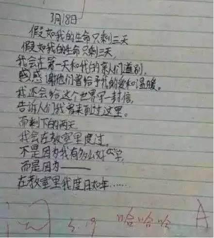 小学生神作文走红,小学生心酸作文走红