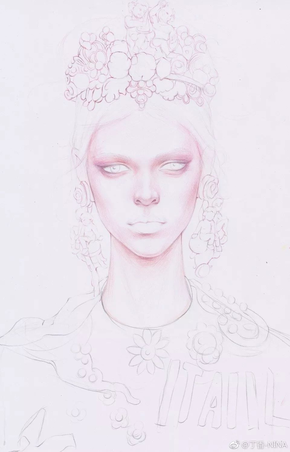 礼服怎么画好看仙气用彩铅,马克笔和彩铅裙子上色教程