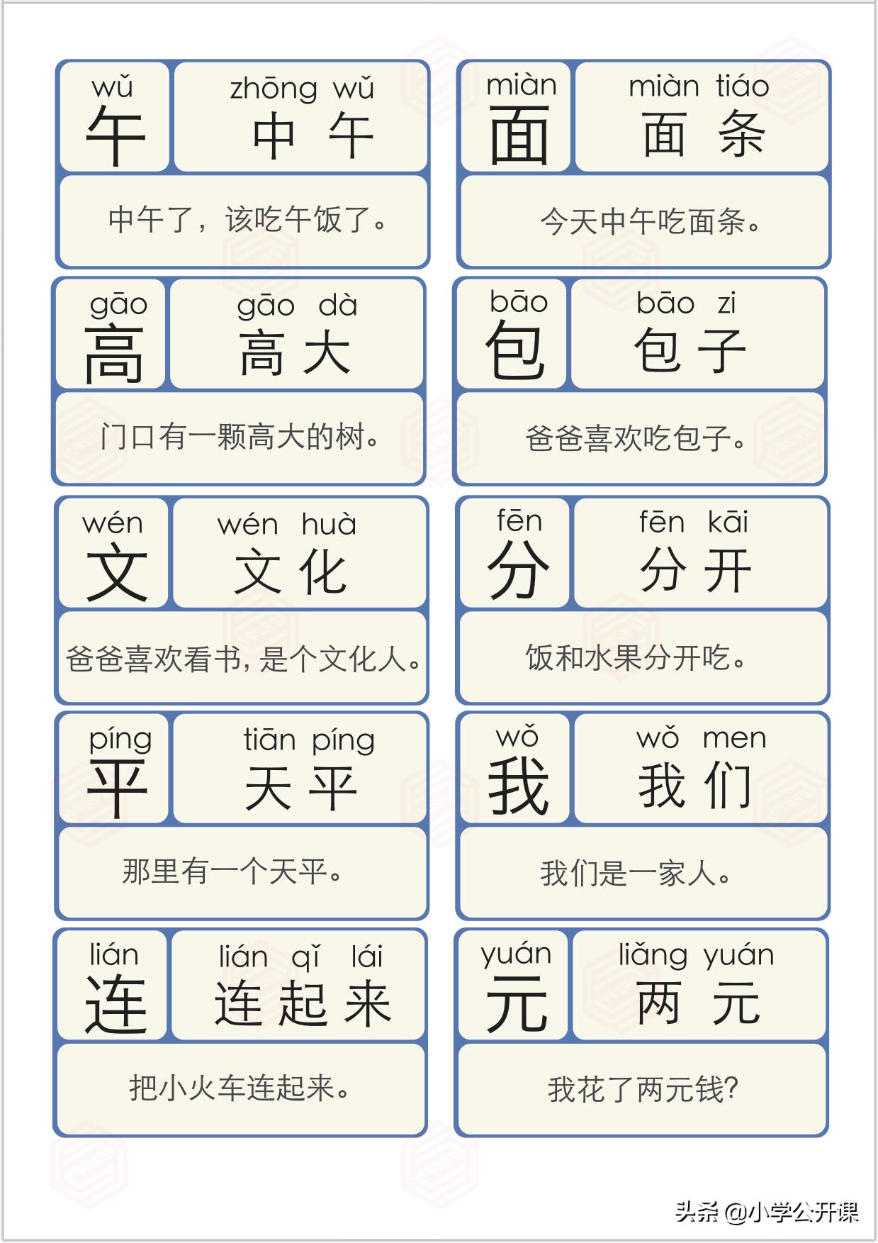 幼儿识字卡1000个常用汉字,少儿识字组词卡