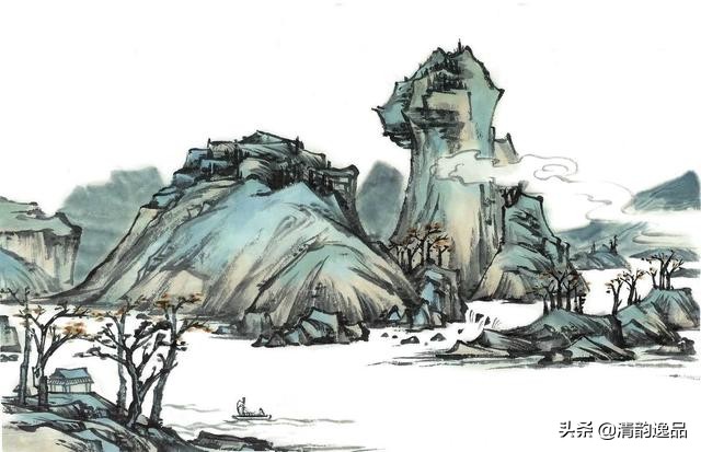 简单零基础的山水人物画手绘教程,儿童山水画10-12岁国画范画
