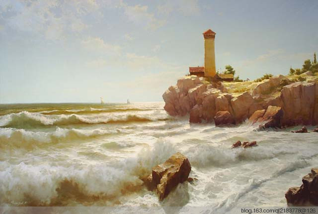 俄罗斯画家画水风景,俄罗斯远山风景油画100幅