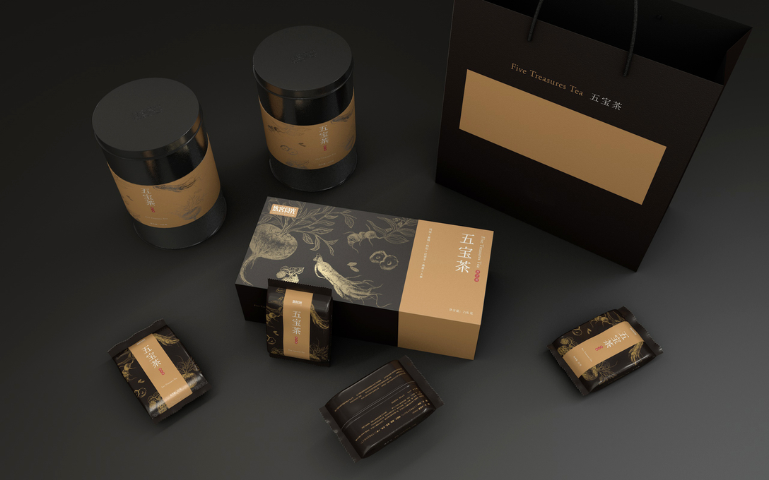 人参五宝茶包装设计,男人茶五宝茶的使用方法