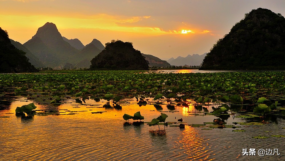 邂逅最美山水田园,春游邂逅一场完美的日落