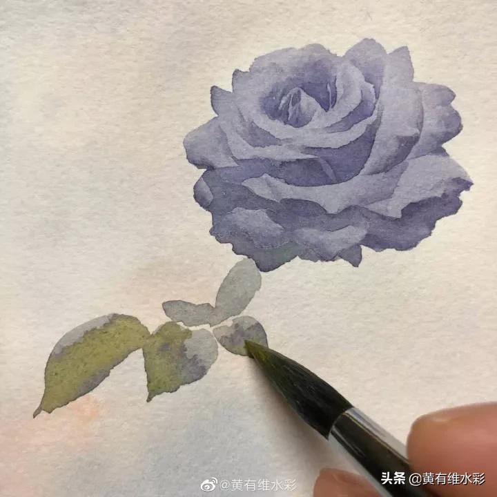 淡蓝色花朵水彩画,蓝色花主题水彩画复杂