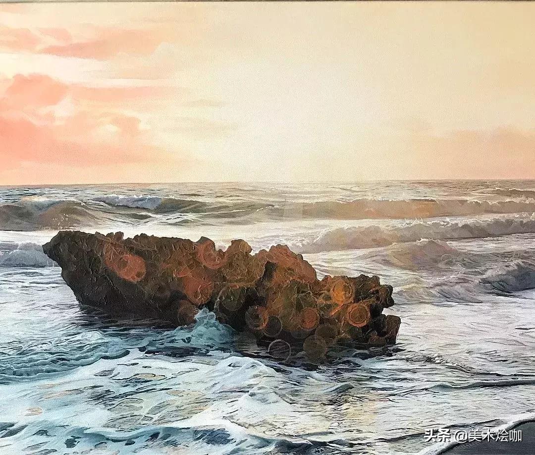 简单而又漂亮的大海图绘画,用水彩笔画一幅美丽的大海画