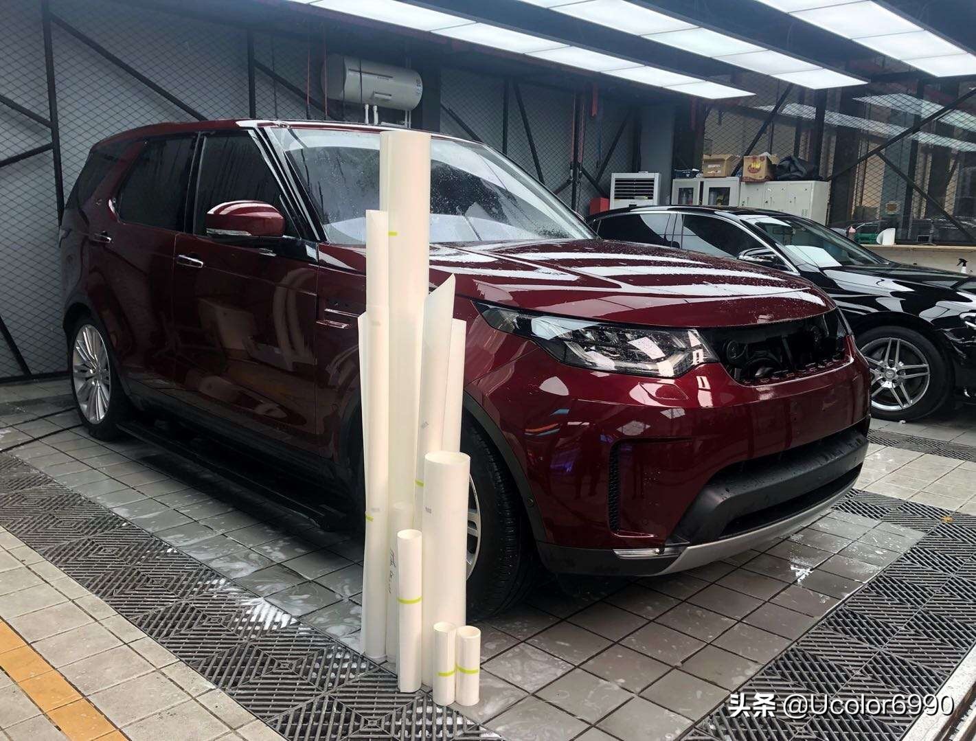 路虎发现运动悬浮车顶膜,路虎发现运动版改色膜