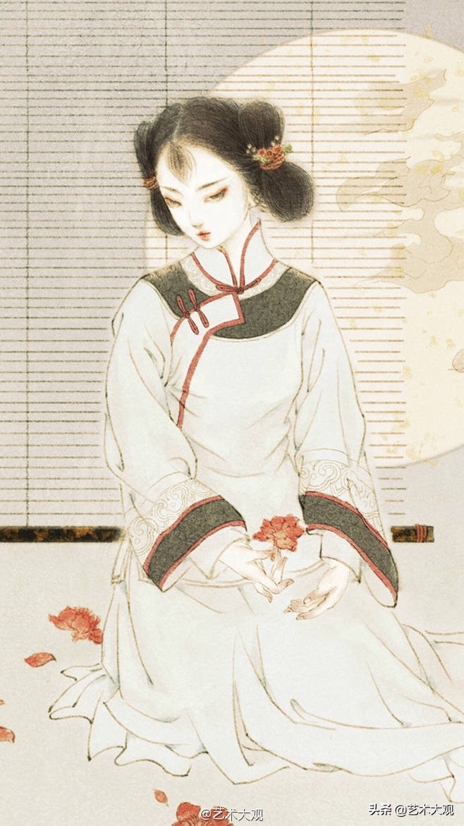 古风插画师画的古风人物,古风美人手绘动漫
