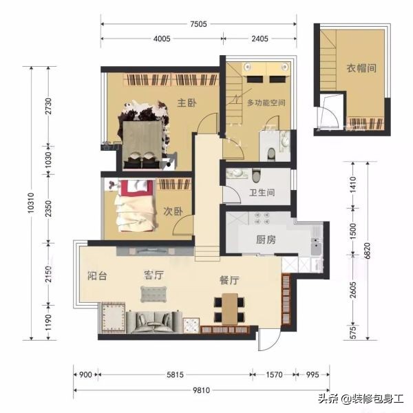39平loft改两居,小户型两居改3居