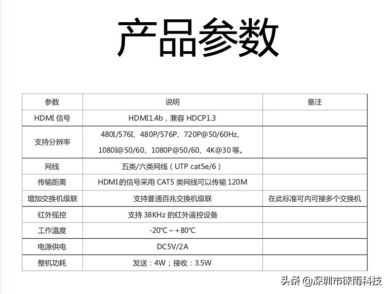 「徕雨科技」4K高清网线120米HDMI高清信号延长器（sp200）