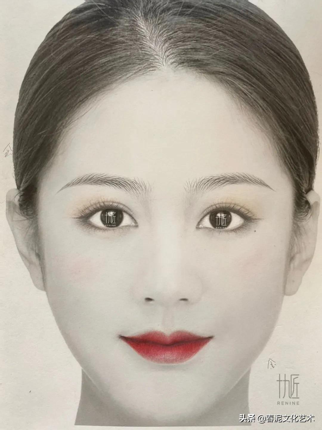 纹眉真人纸上练习画法图片步骤,不同眉形的纹眉