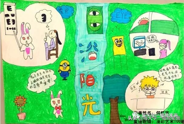 预防近视的儿童画,预防近视的儿童画一年级的