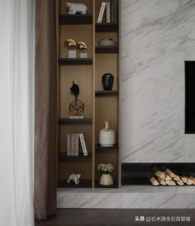 侘寂风石材背景墙,石材背景墙北欧风