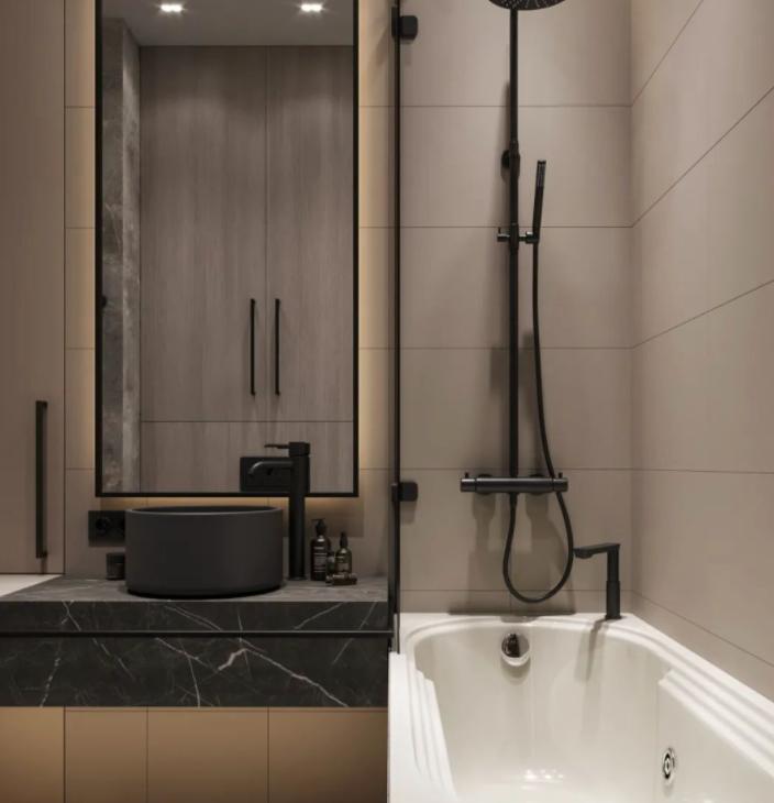 3平米卫生间加浴缸,4平方的卫生间有浴缸和大洗漱台