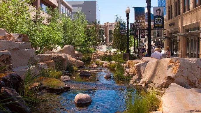 六七十年代商业街景观设计,复古商业街景观设计