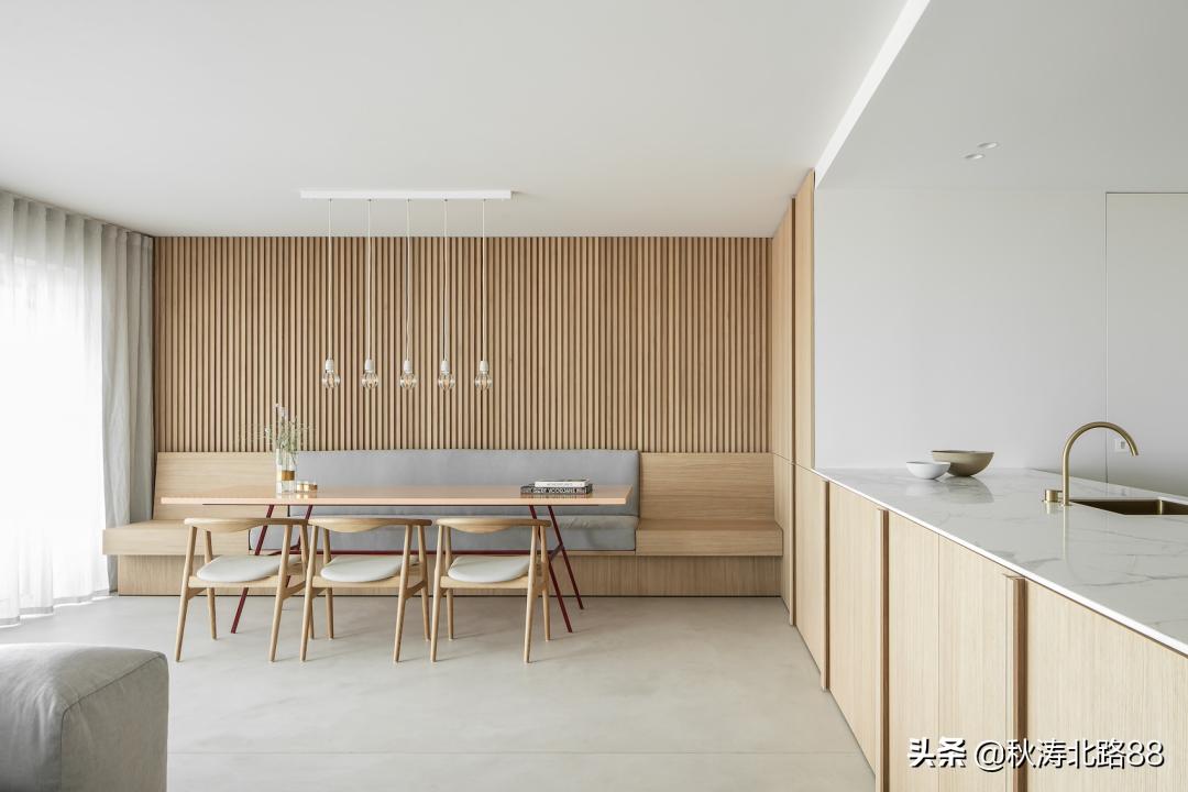 餐厅与阳台之间做个小吧台效果图,法式半开式厨房餐厅隔断吧台一体