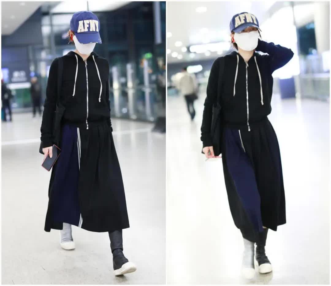 马伊琍同款短发穿衣搭配,马伊琍穿黑色羽绒服图片