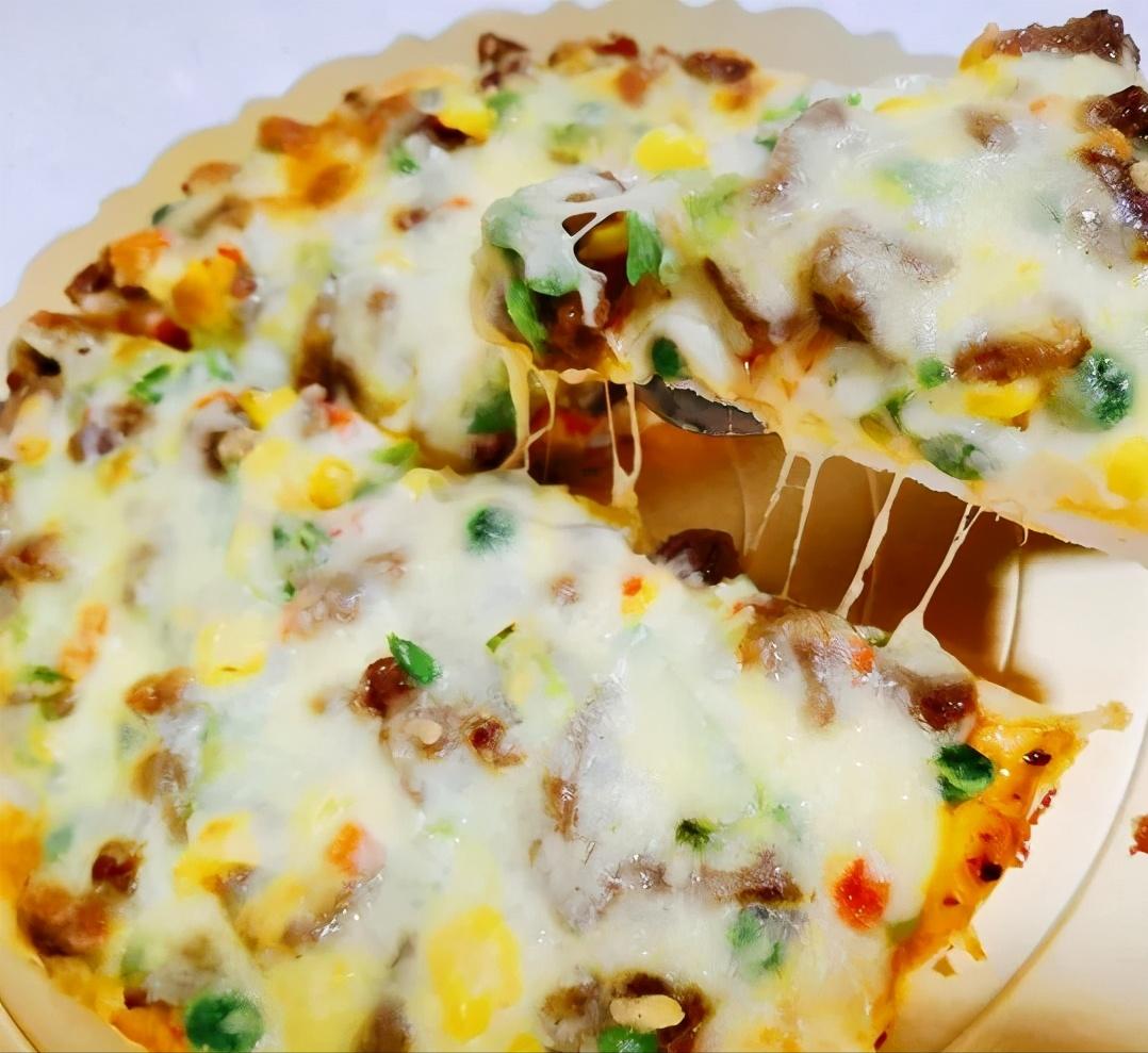 如何用六寸披萨做披萨,用披萨胚子做牛肉披萨