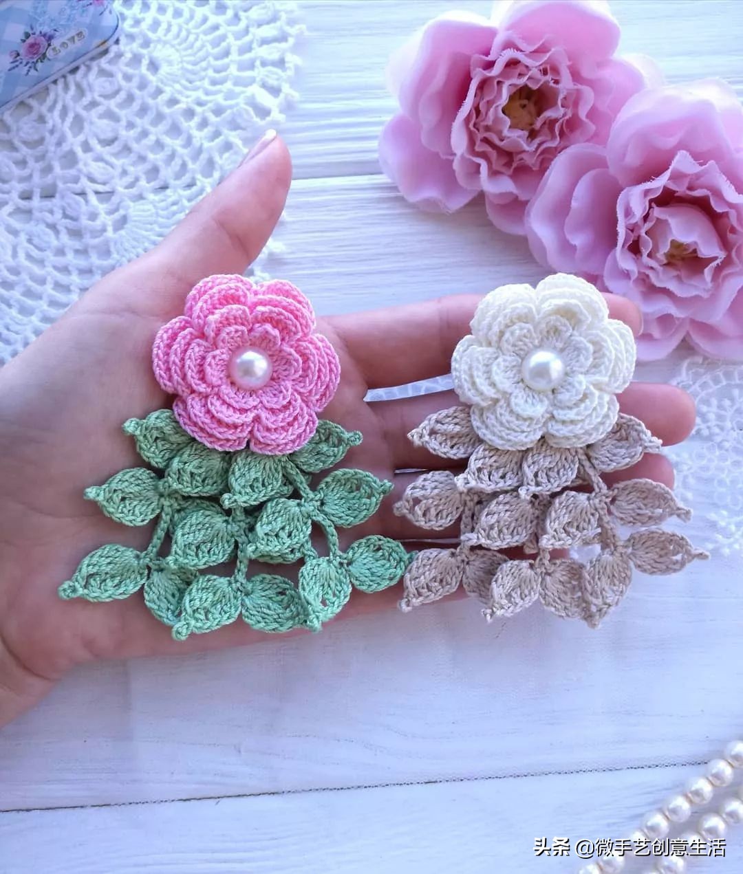 毛线编织小饰品教程五角星,纯手工编织手绳可爱蝴蝶饰品