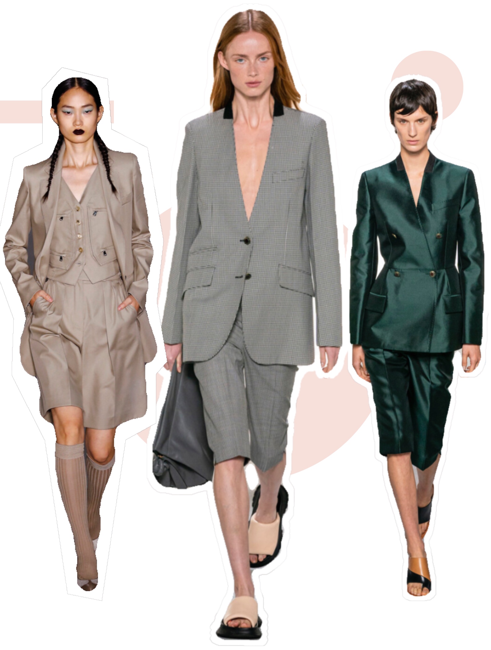 西装配潮流短裤,时尚气质小西装配皮短裤穿搭