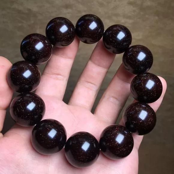 盘黑了的文玩手串,文玩手串小叶紫檀手串