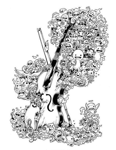 针管笔画向日葵,针管笔画100幅欣赏