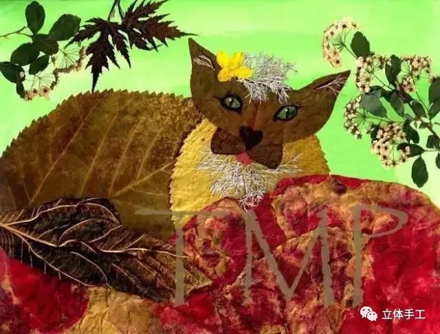 落叶拼贴画图片大全,落叶和花草拼贴画
