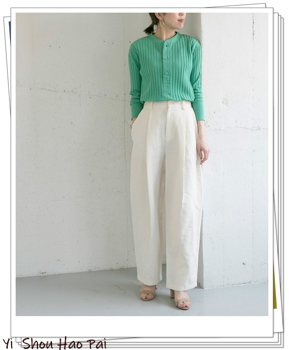 亚麻垂感裤搭配,杏色阔腿亚麻裤的搭配