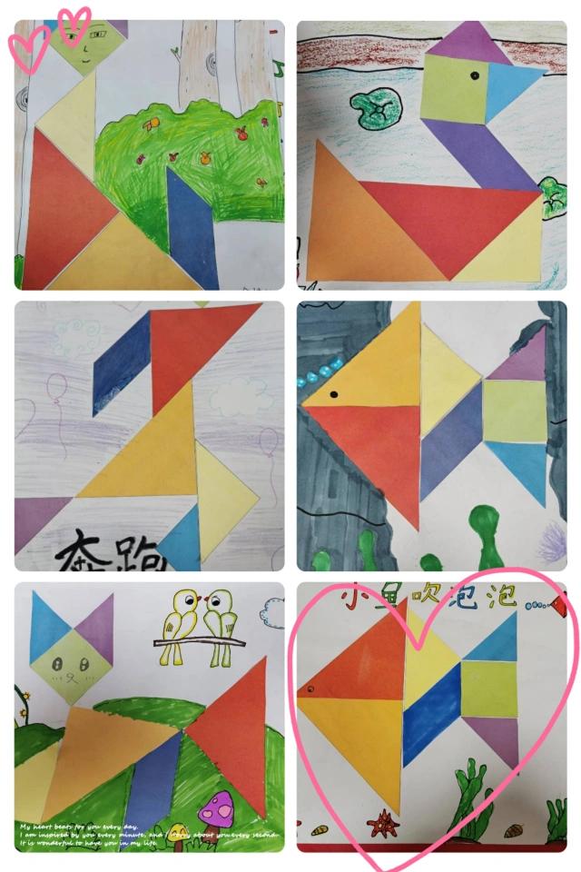 七巧板数学创意画,二年级数学情景拼贴画大全