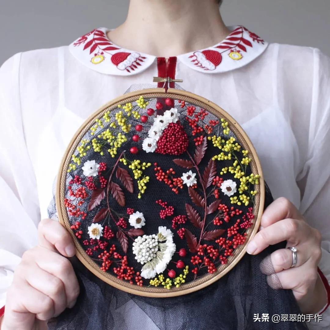 干花刺绣来源,干花刺绣图案