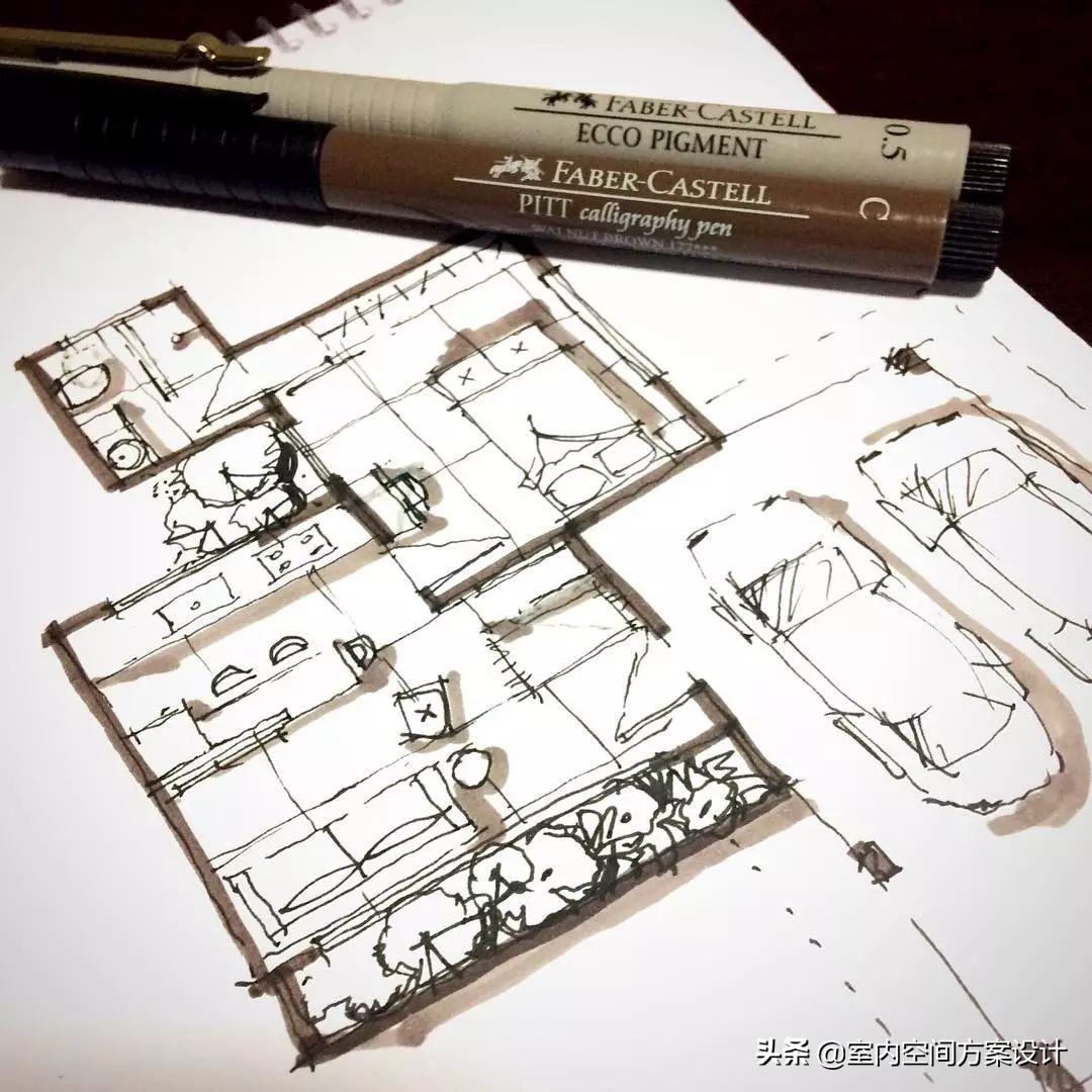 设计师如何快速手绘平面图,手绘平面设计方案手稿