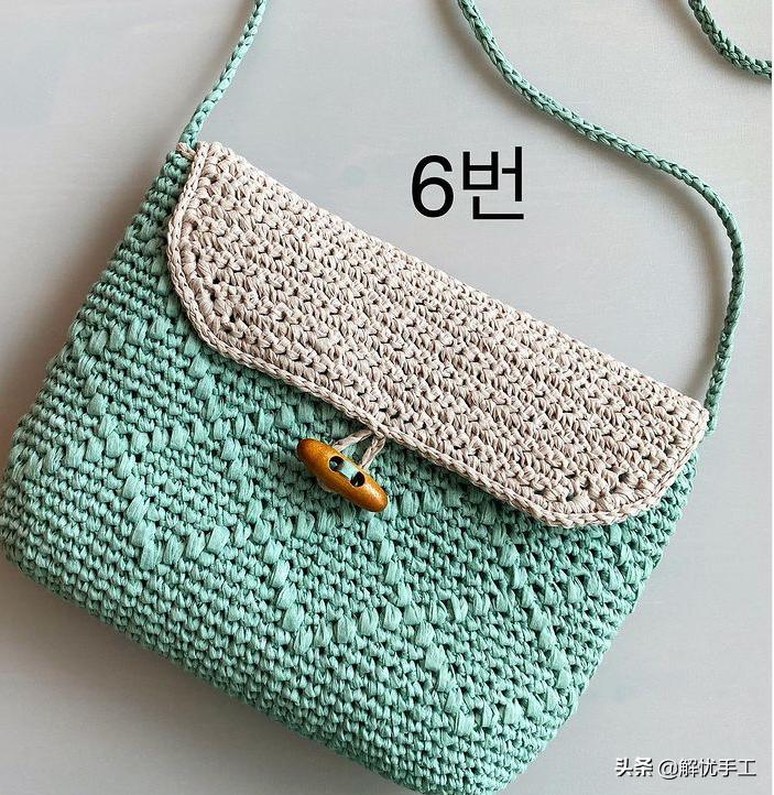 简单漂亮的小包包钩针教程,韩国钩针钩桌布花样教程