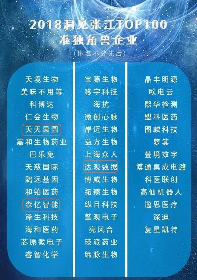 “2018洞见张江Top100”公布，浦软10家园企上榜