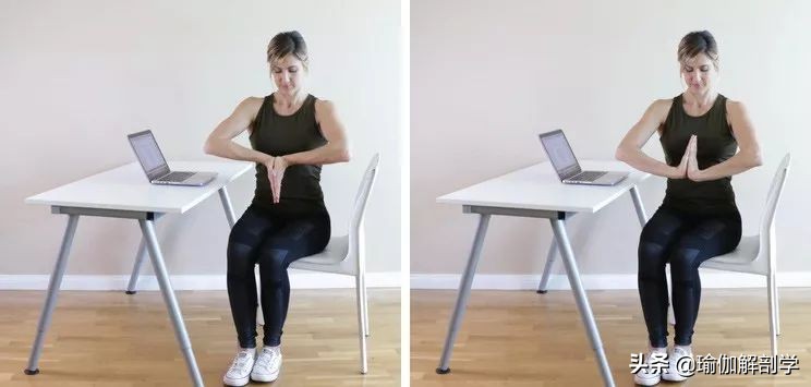 8个椅子瑜伽体式最适合上班一族,办公瑜伽动作