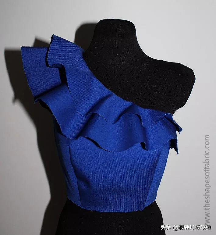 荷叶褶纸样教程,荷叶边制版