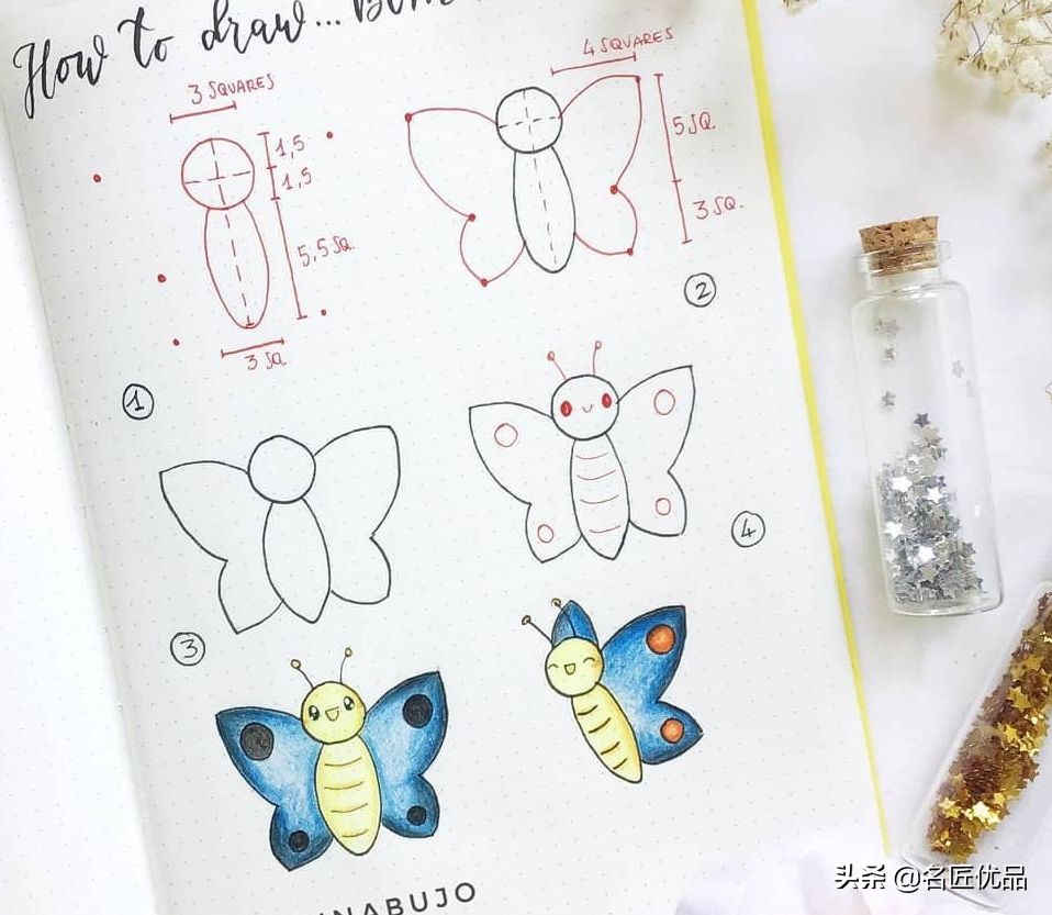 手帐简笔画可爱图案简单动物,手帐边框图案简笔画动物