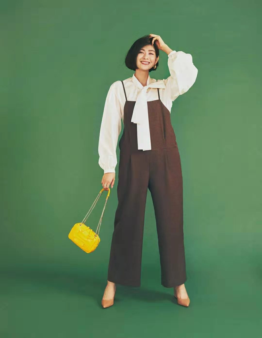 福原爱晒童年照,福原爱同款背带裤