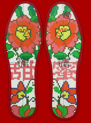 小小绣花鞋垫,一对绣花鞋垫