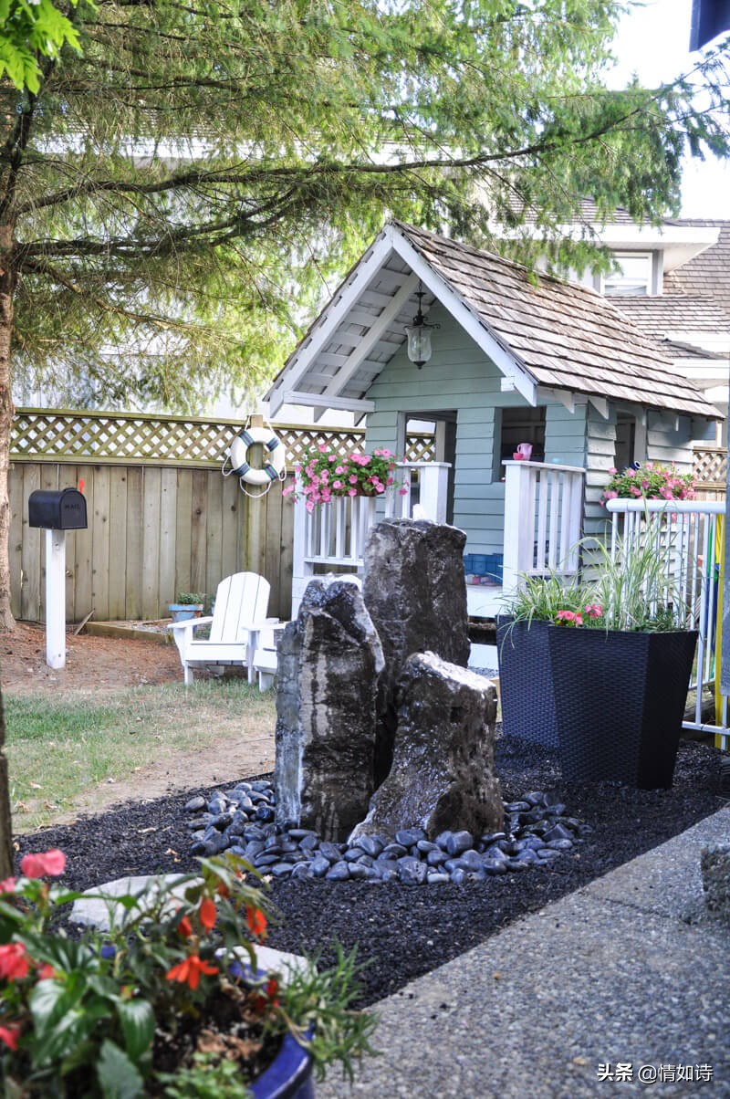 奇石花园风格,各种造型石头花园装饰