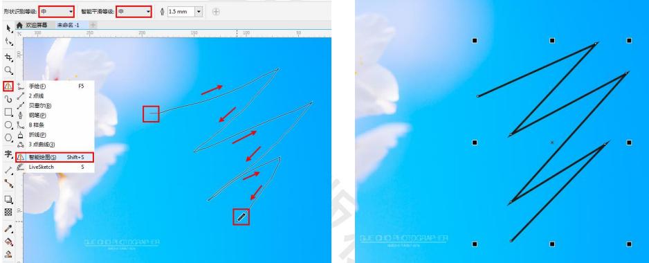 用coreldraw画半圆怎么画教程视频,cdr平面设计教程绘制边框图形