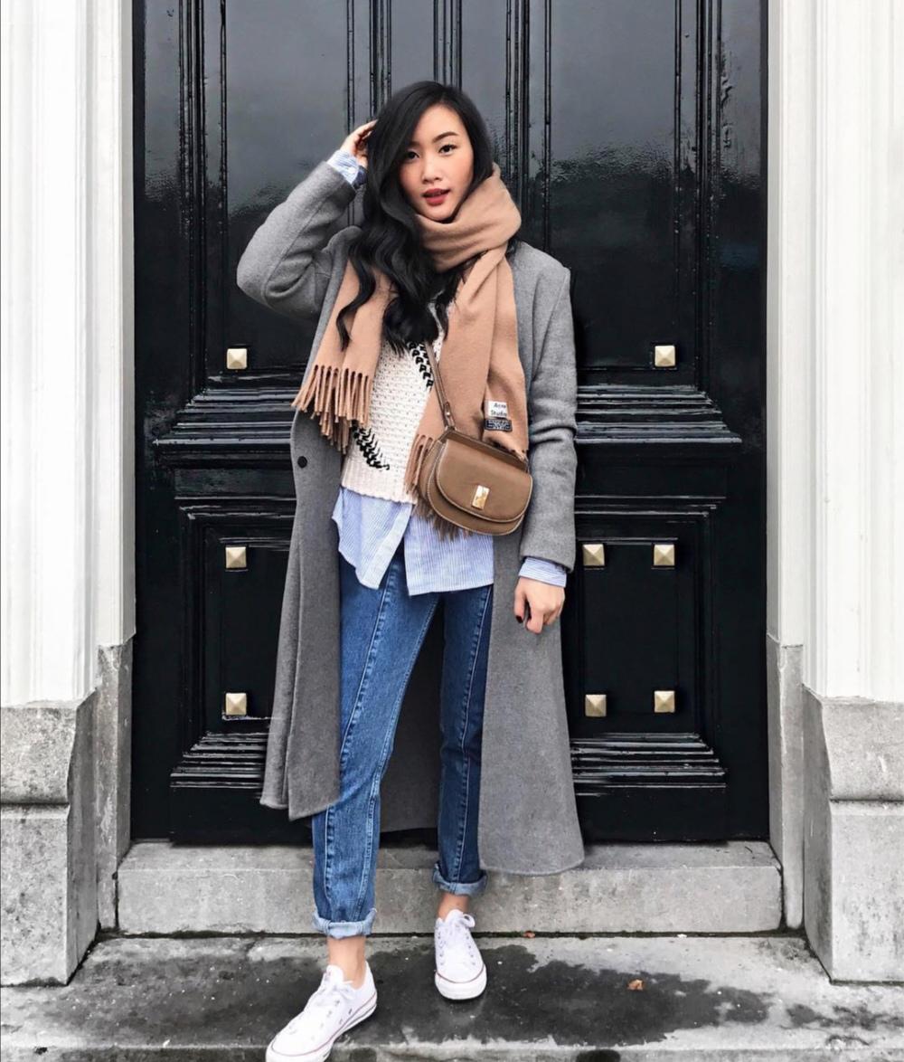 155小个子外套最佳长度穿搭,小个子怎么穿长格子外套