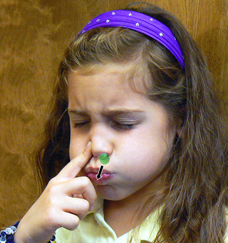 熊孩子鼻孔塞东西,熊孩子不断的向鼻子里塞恐龙