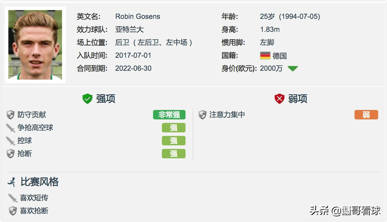 切尔西左后卫,切尔西对戈森斯评价