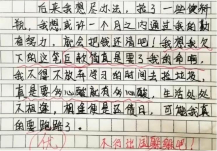 小学生作文还不起债,小学生写自己还不起的债