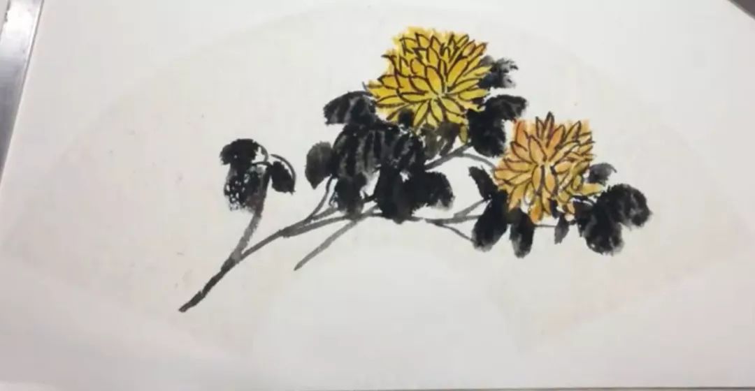 写意菊花画法图片,菊花国画写意画法视频