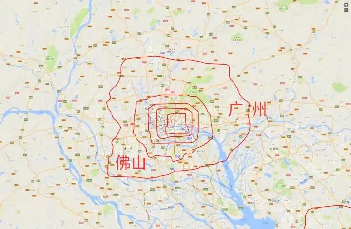 地级市和北京六环的发展对比,北京5环和广州外环面积对比